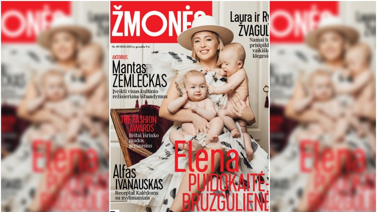 Elena Puidokaitė-Bružgulienė su dukromis Elžbieta ir Liucija / Žurnalo „Žmonės“ viršelis