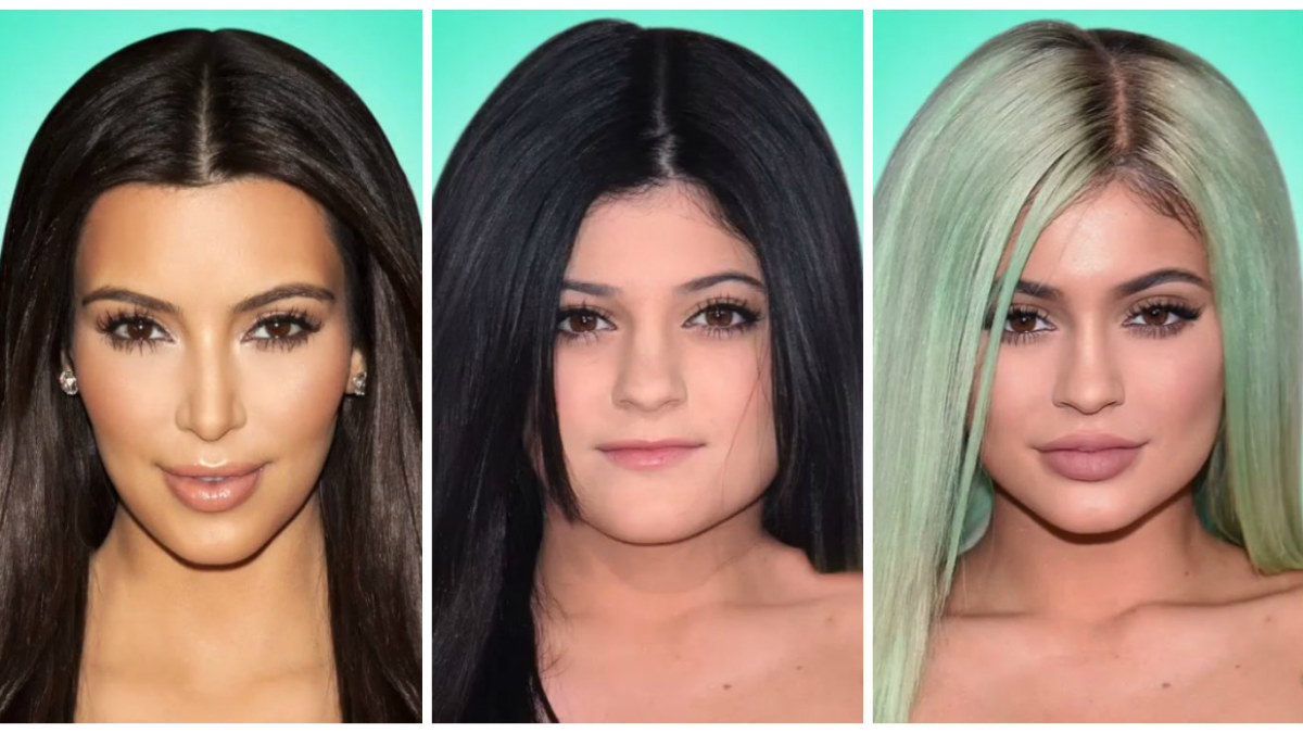 Kim Kardashian ir Kylie Jenner išvaizdos pokyčiai / „Instagram“ nuotr.