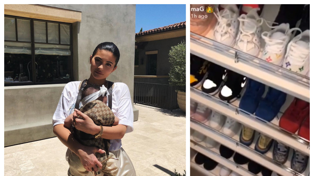 Kylie Jenner savo dukrai Stormi nupirko didžiulę batų kolekciją / „Instagram“ nuotr.
