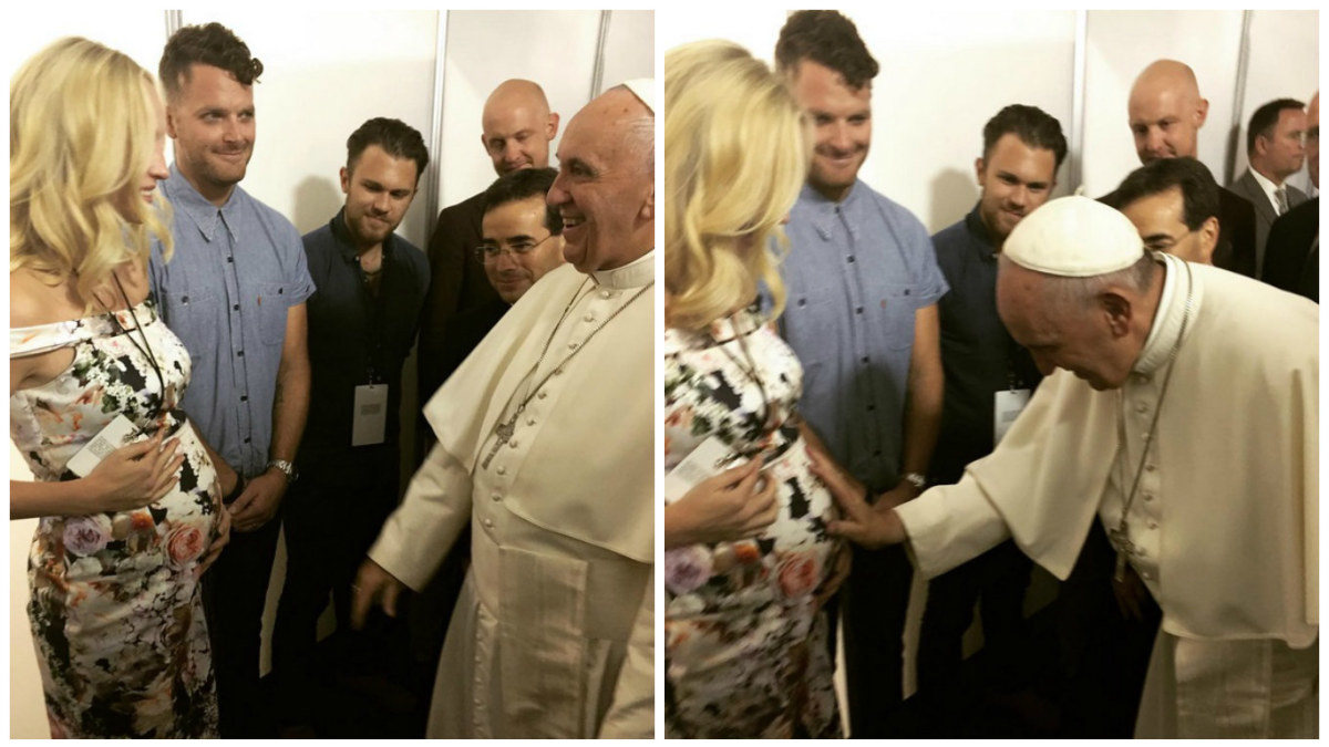 Candice Accolos susitikimas su popiežiumi Pranciškumi / „Instagram“ nuotr.