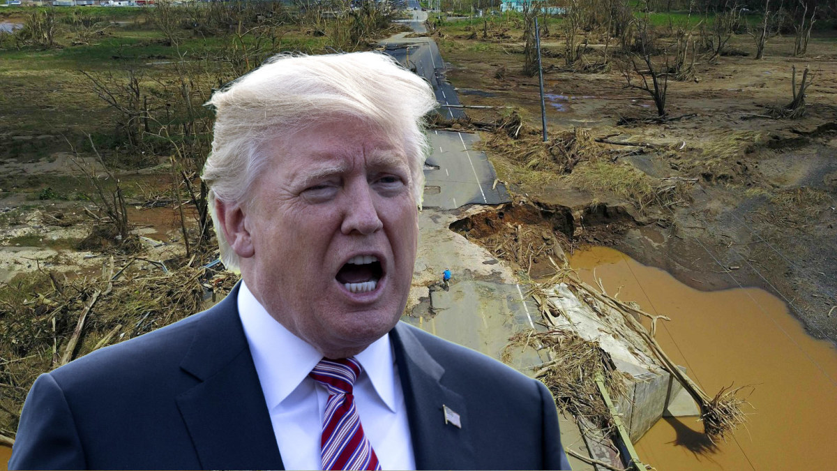 Donaldas Trumpas užsipuolė uragano „Maria“ aukas / Žmonės.lt montažas