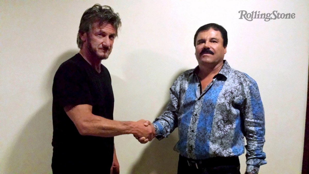Seanas Pennas ir narkomafijos bosas Joaquinas Guzmanas, pravarde El Chapo / „Scanpix“ nuotr.