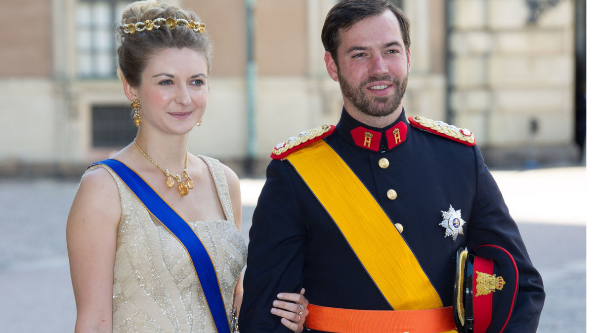Liuksemburgo princas Guillaume'as su žmona Stephanie/ SCANPIX nuotr.