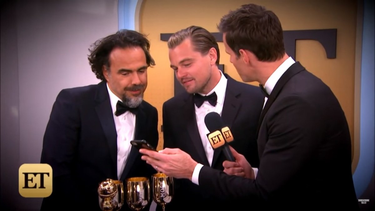 Alejandro Gonzalezas Inarritu ir Leonardo DiCaprio / Stop kadras
