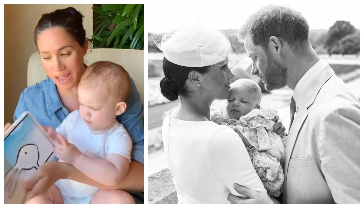 Meghan Markle ir princas Harry su sūneliu Archie/ Soc. tinklų nuotr.