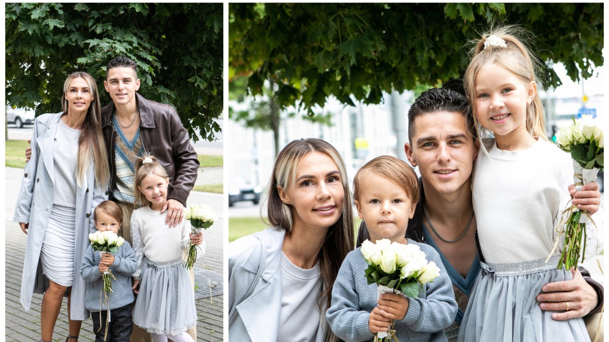 Donatas ir Veronika Montvydai su pirmoke dukra Adele ir sūnumi Kajumi / Pauliaus Peleckio „ŽMONĖS Foto“ nuotr.