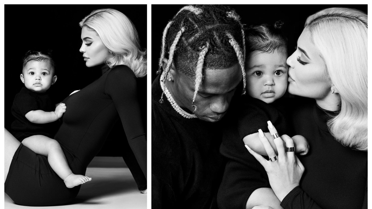 Kylie Jenner ir Travisas Scottas su dukrele Stormi