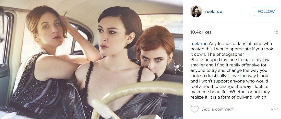 Rumer Willis papiktino retuošuota jos nuotrauka / „Instagram“ nuotr.