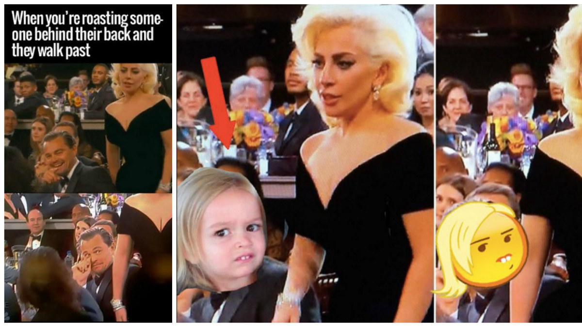 Leonardo DiCaprio ir Lady Gaga įkvėpė memų kūrėjus / „Twitter“ nuotr.