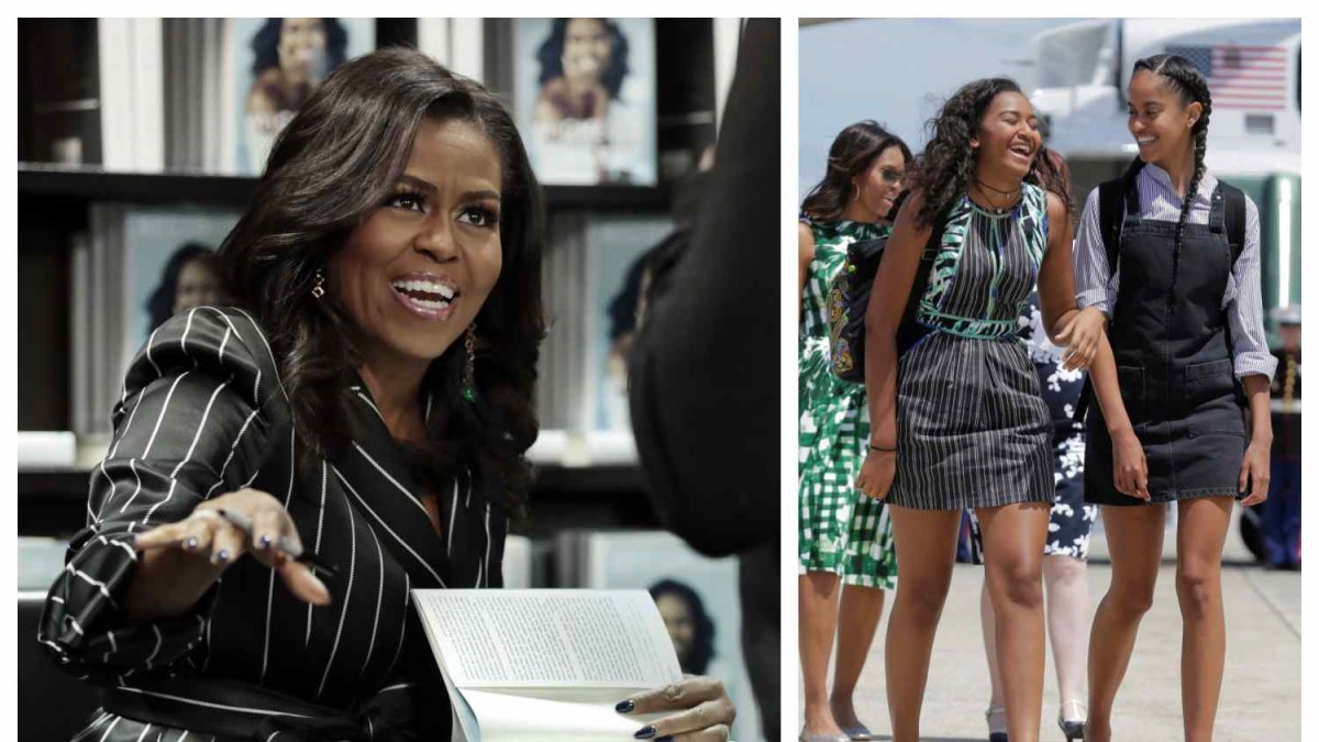 Michelle Obama ir dukros: Malia ir Sasha / „Scanpix“ nuotr.