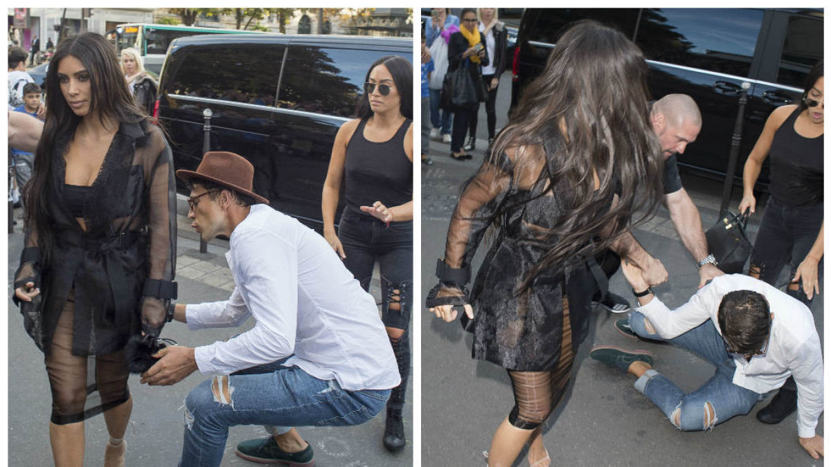 Vitalijus Sediukas bandė pabučiuoti Kim Kardashian sėdynę / „Scanpix“/Xposurephotos.com nuotr.