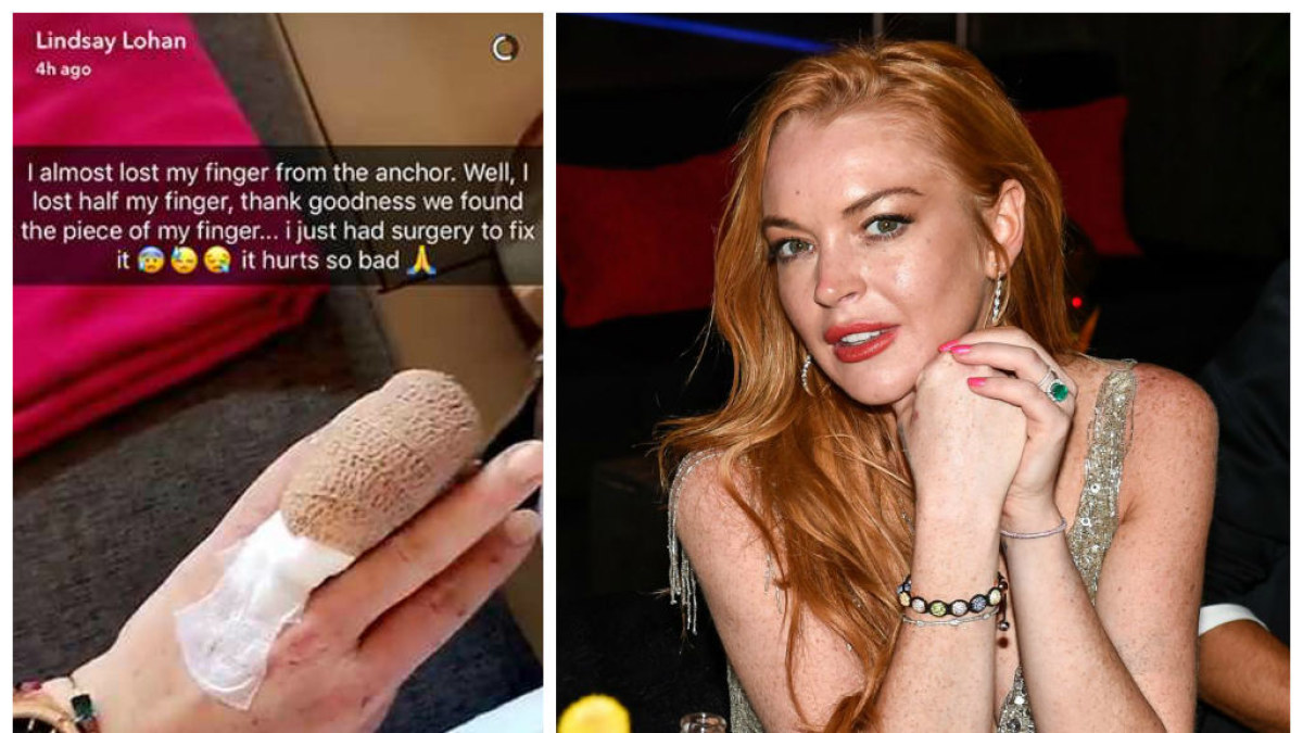 Bandydama prišvartuoti laivą Lindsay Lohan vos neprarado piršto / „Snapchat“ ir „Scanpix“ nuotr.