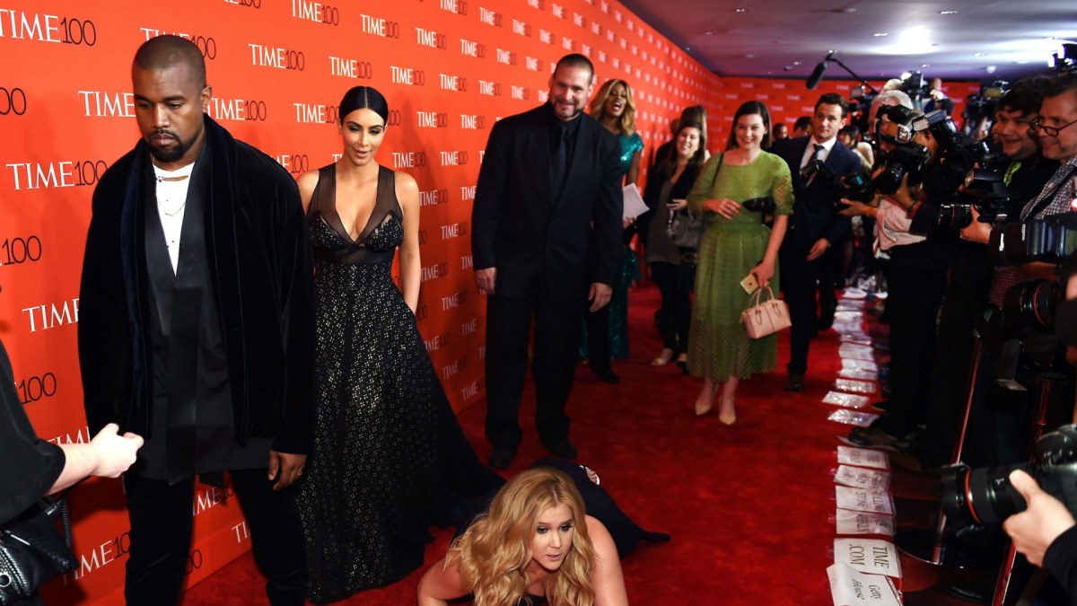 Kanye Westas, Kim Kardashian ir Amy Schumer / AFP/„Scanpix“ nuotr.