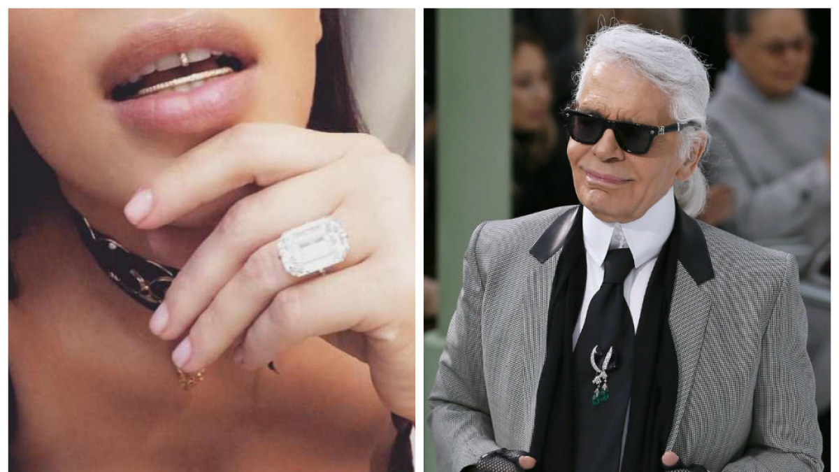 Karlas Lagerfeldas išbarė Kim Kardashian, kad ji puikuojasi savo deimantais / „Scanpix“ ir „Instagram“ nuotr.