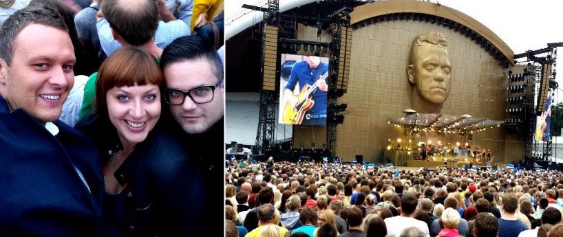 Edvardas Žičkus su bičiuliais Robbie Williamso koncerte Taline / Asmeninio albumo nuotr.