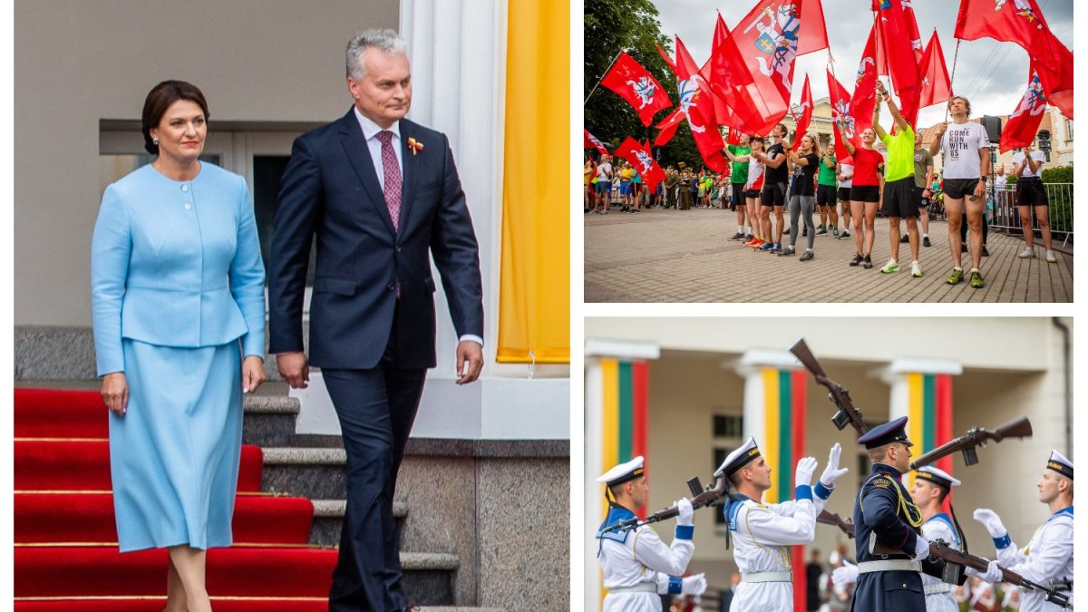 Iškilminga valstybės vėliavų pakėlimo ceremonija Simono Daukanto aikštėje / Irmanto Gelūno / „ŽMONĖS Foto“ nuotr.