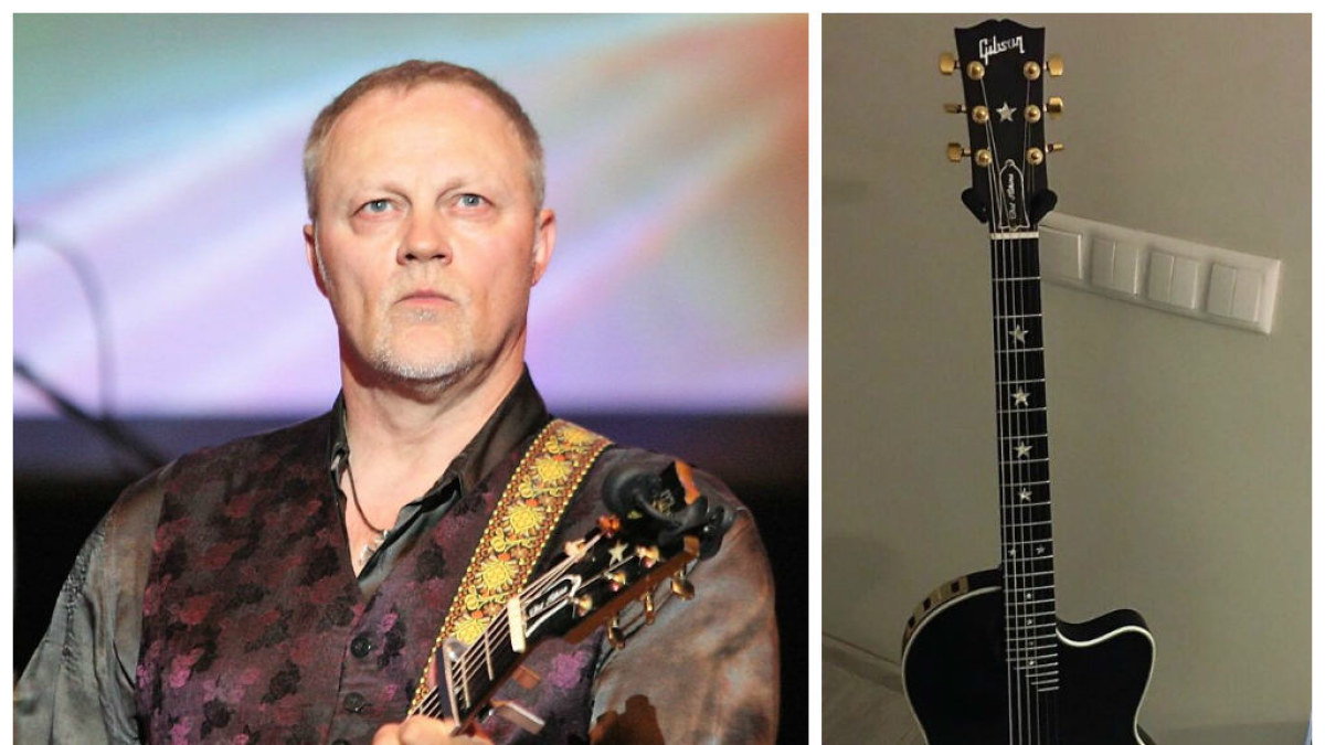 Gytis Paškevičius ir naujoji jo gitara / Alvydo Januševičiaus nuotr.