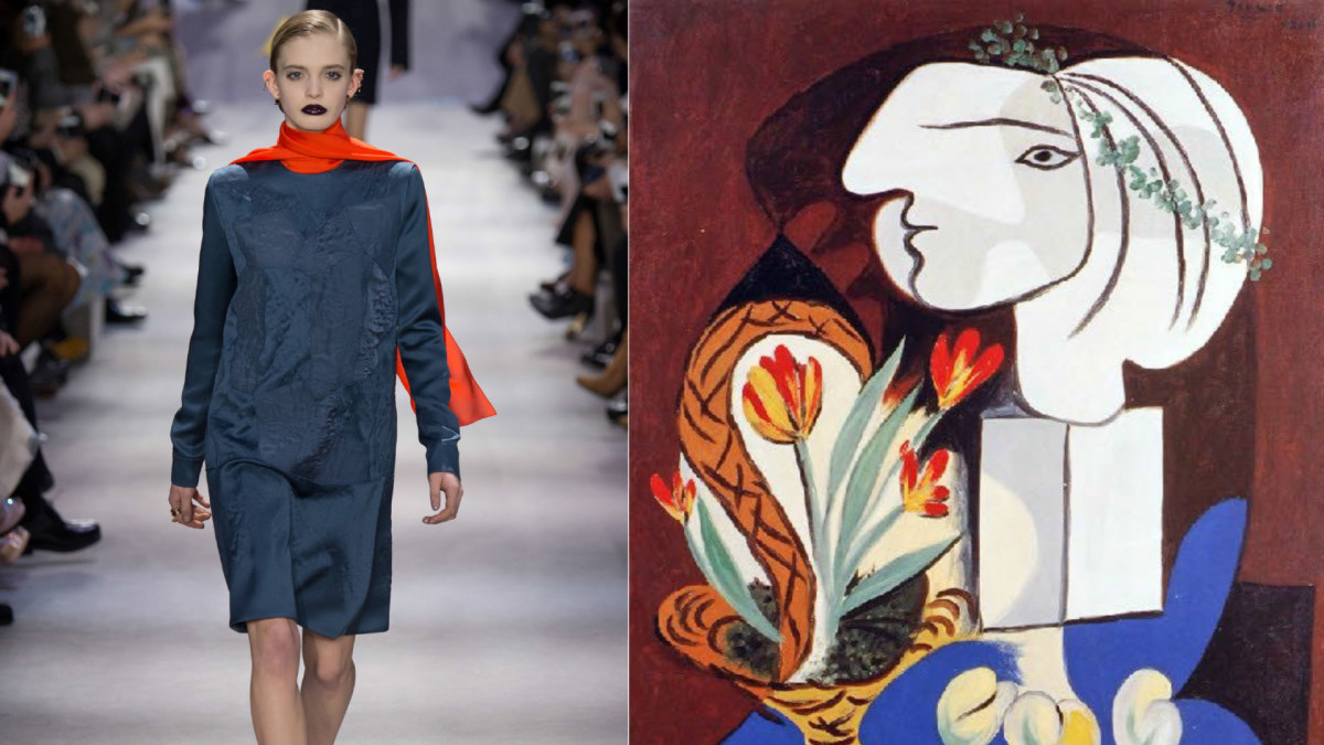 Savaitės tonas: truputis kubizmo / „Dior“ 2016 m. rudens-žiemos kolekcijos modelis/Pablo Picasso darbas „Still life with tulips“