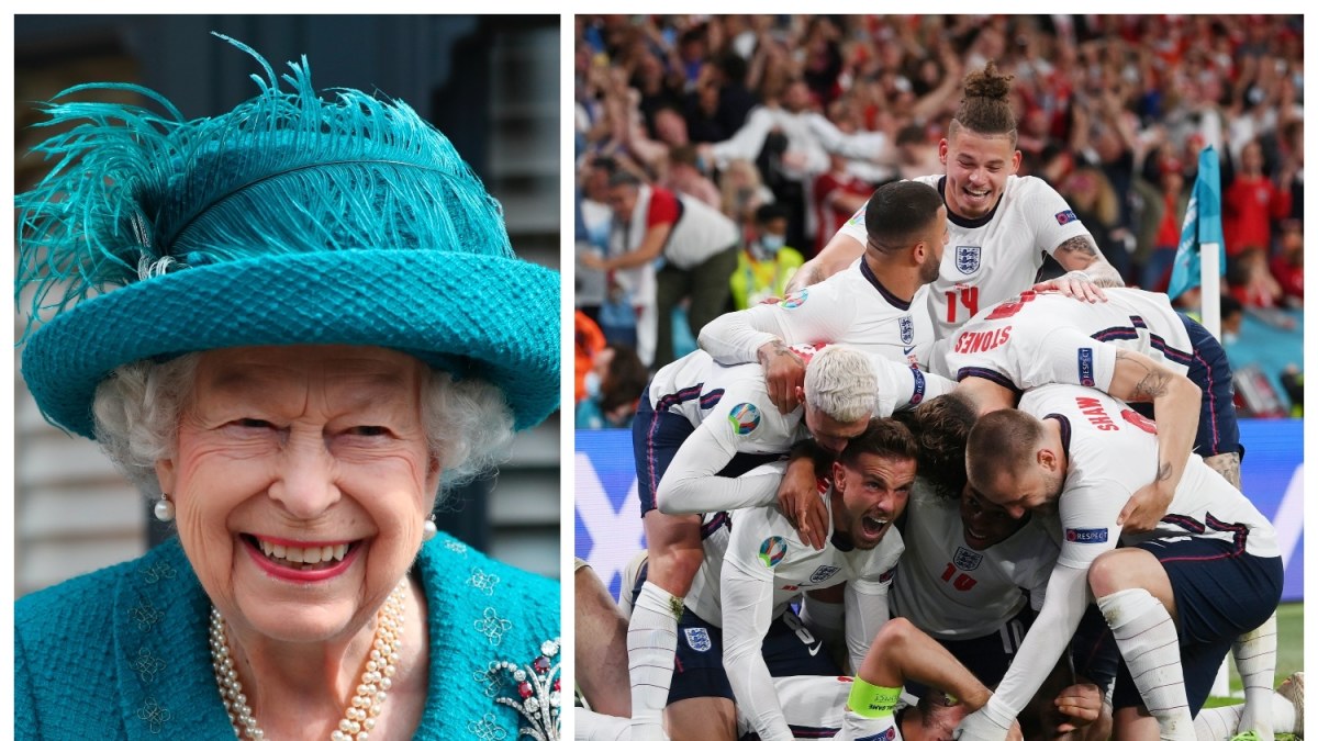 Elizabeth II ir Anglijos futbolo rinktinės žaidėjai / „Scanpix“ nuotr.