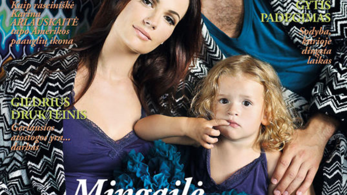 Mingailė ir Mantas Kalniečiai su dukra Grete / Žurnalo „Žmonės“ viršelis