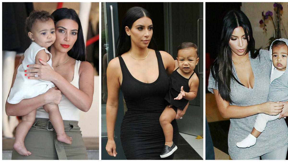 Kim Kardashian ir jos dukters North drabužiai visada kruopščiai derinami / AOP nuotr.