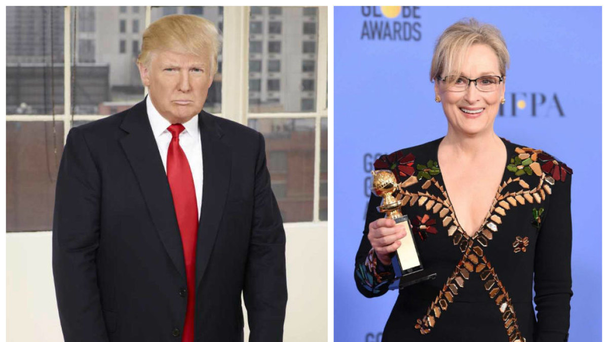 Donaldas Trumpas ir Meryl Streep / „Vida Press“ ir „Scanpix“ nuotr.