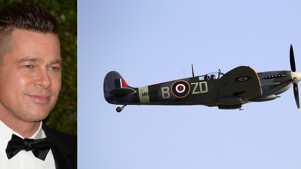 Bradas Pittas nusipirko Antrojo pasaulinio karo laikų naikintuvą / „Scanpix“/AFP ir „Reuters“nuotr.