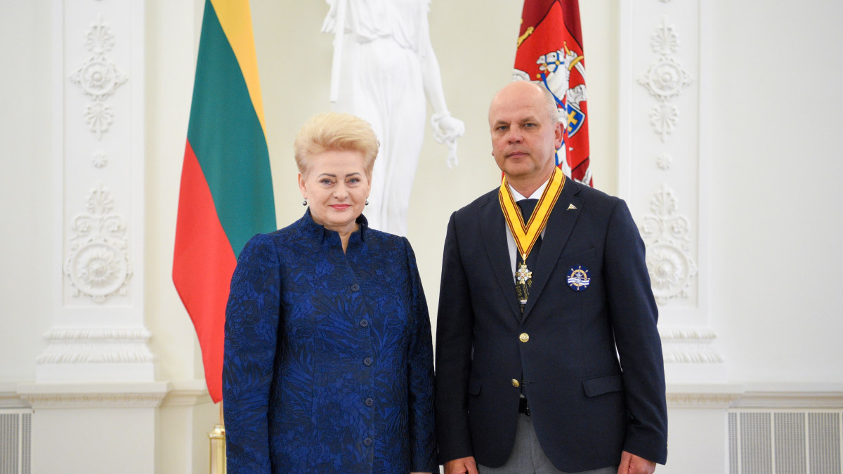 Raimundas Daubaras su prezidente Dalia Grybauskaite