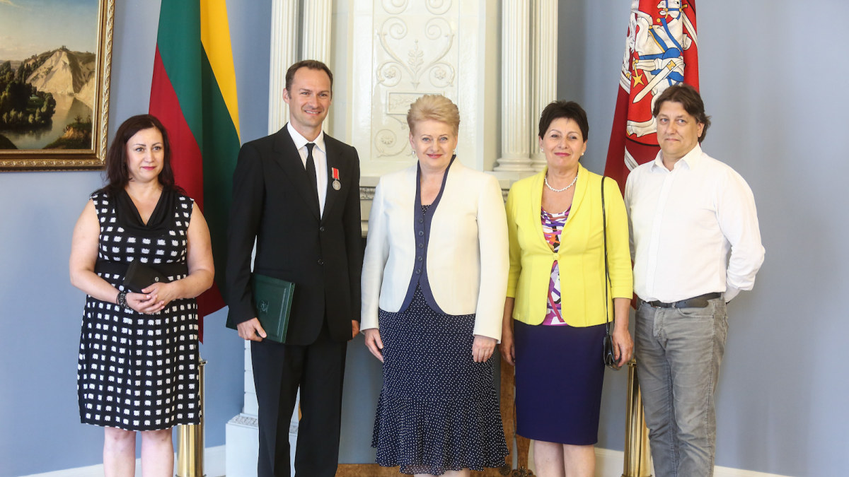 Edgaras Montvidas su artimaisiais ir prezidente Dalia Grybauskaite / Lukas Balandis / BNS nuotr.