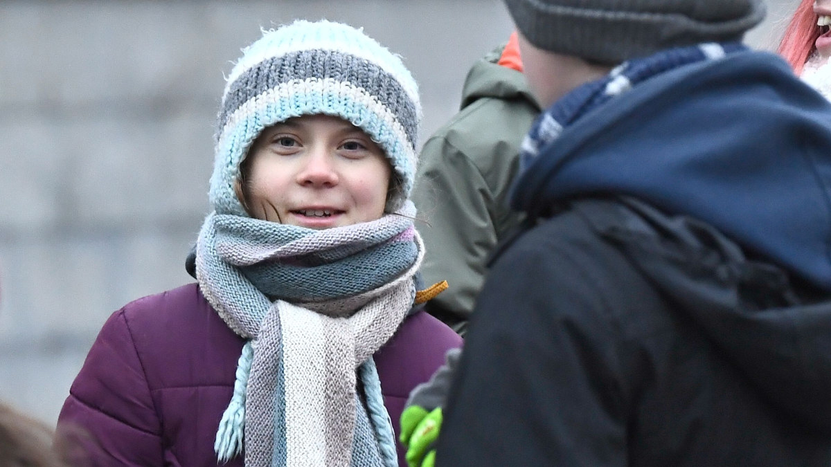 Greta Thunberg savo gimimo dieną švenčia proteste/„Scanpix“ nuotr.