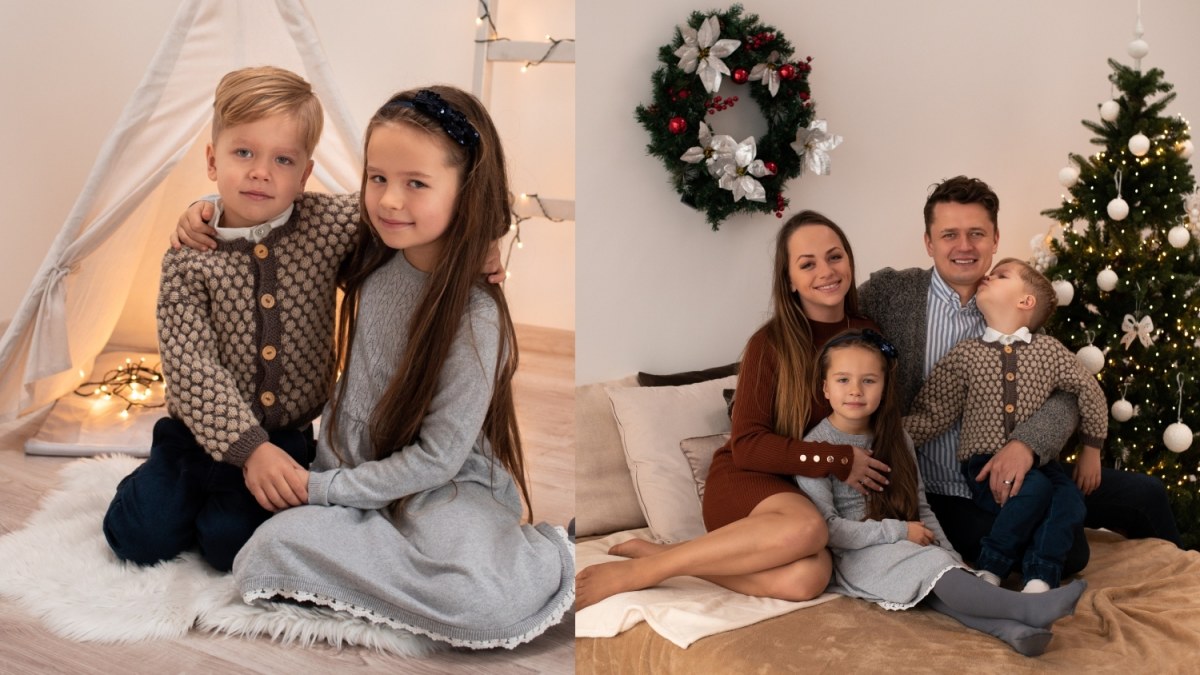 Ineta Puzaraitė-Žvagulienė ir Ąžuolas Žvagulis su vaikais Bernardu ir Barbora / „Kami Photography“ nuotr.