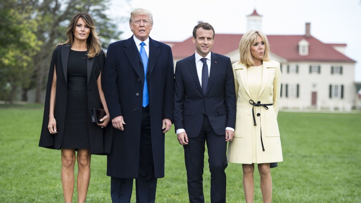 Prancūzijos prezidento Emmanuelio Macrono ir jo žmonos vizito JAV akimirkos / „Scanpix“ nuotr.