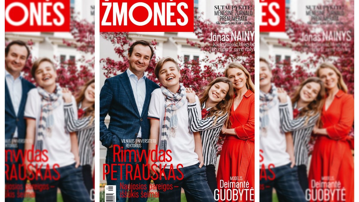 Rimvydas Petrauskas su šeima/Žurnalo „Žmonės“ viršelis
