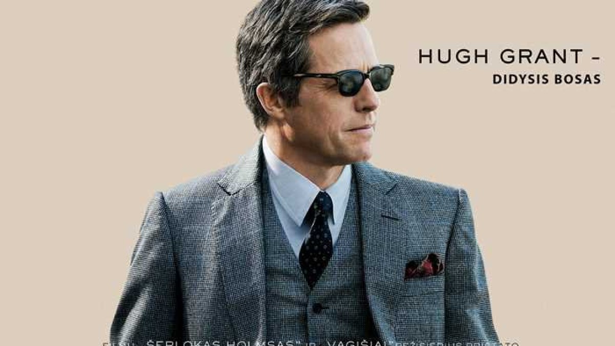Hugh Grantas filmo „Šnipas iš U.N.C.L.E.“ plakate / „ACME Film“ nuotr.