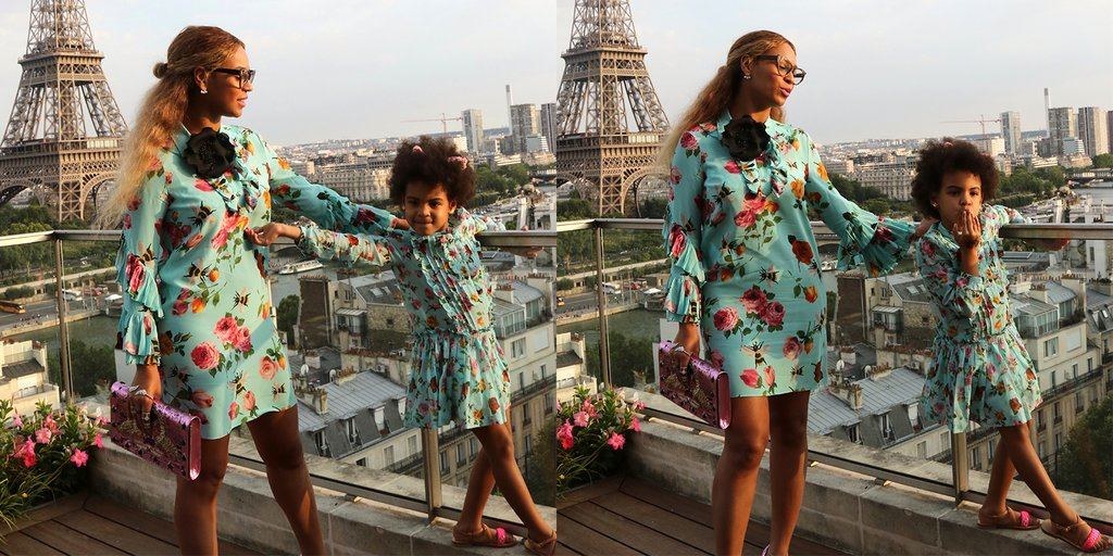 Beyonce su dukra Ivy prie Eifelio bokšto. / Beyonce.com
