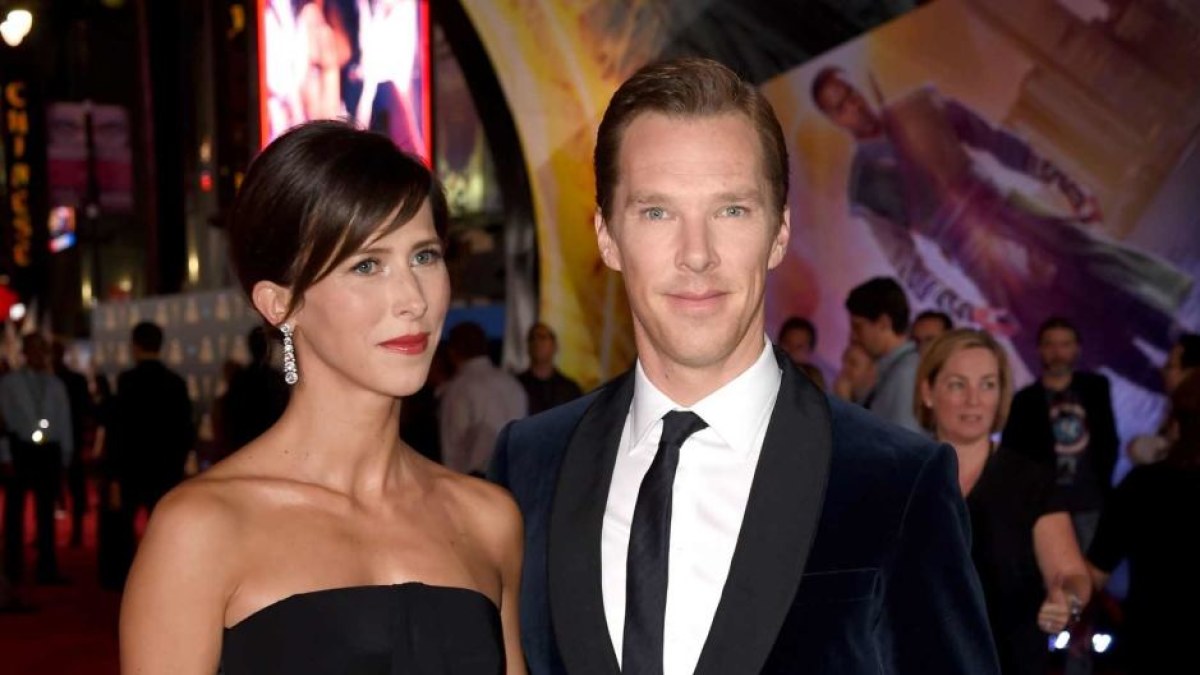 Benedictas Cumberbatchas su žmona Sophie Hunter / AFP/„Scanpix“ nuotr.
