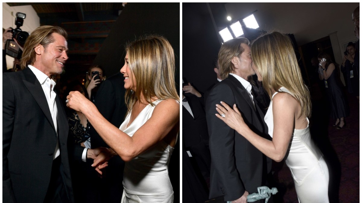 Jennifer Aniston ir Bradas Pittas Aktorių gildijos apdovanojimuose/„Scanpix“ nuotr.
