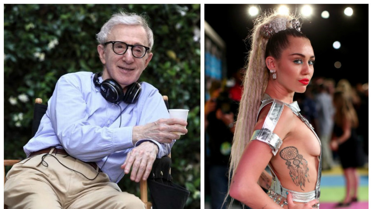 Woody Allenas ir Miley Cyrus / „ACME Film“ ir „Scanpix“ nuotr.