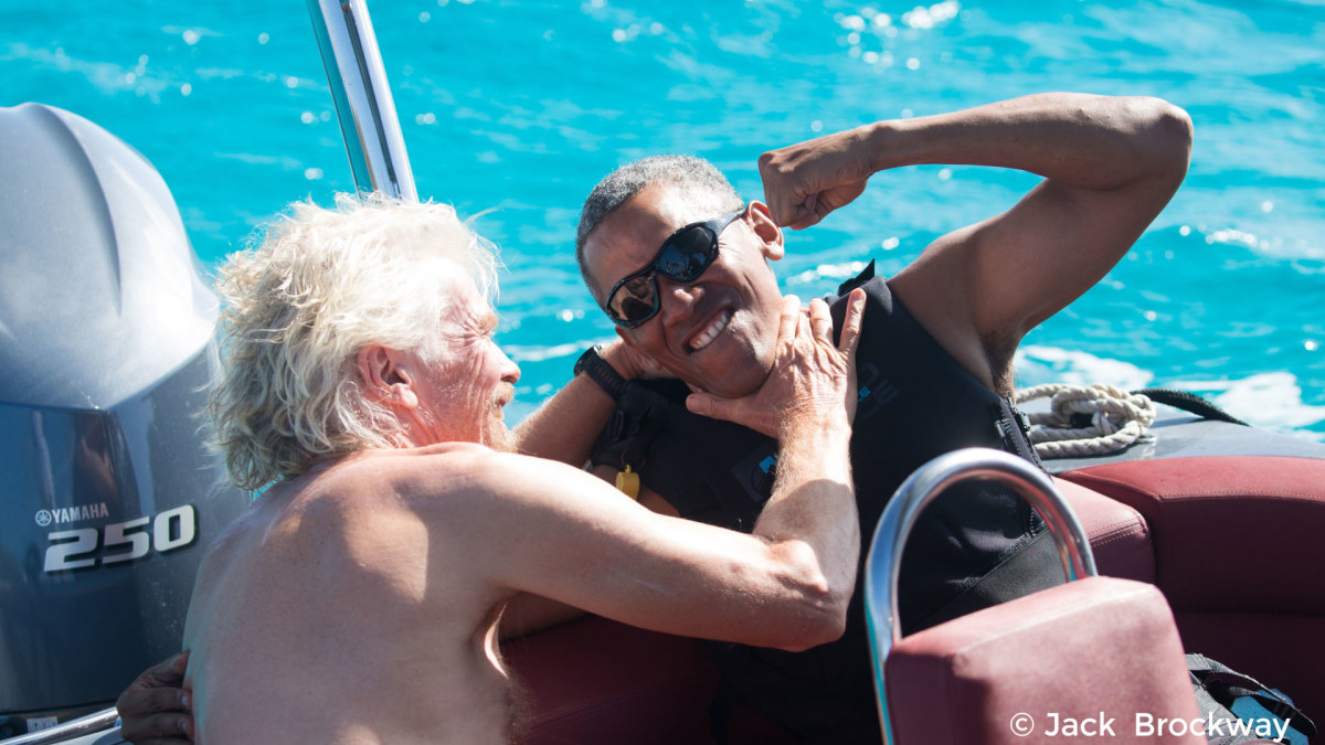 Richardas Bransonas ir Barackas Obama / Virgin.com/Jack Brockway nuotr.