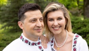 Volodymyras Zelenskis su žmona Olena / Soc. tinklų nuotr.