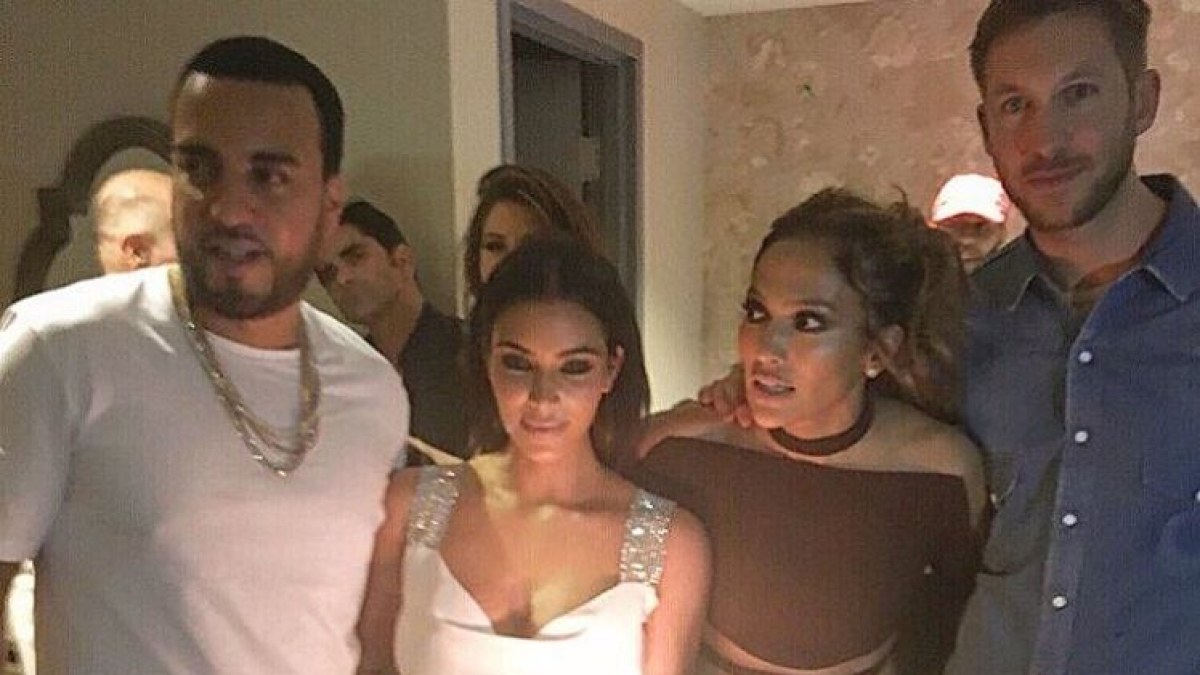 French Montana, Kim Kardashian, Jennifer Lopez ir Calvinas Harrisas / „Instagram“ nuotr.