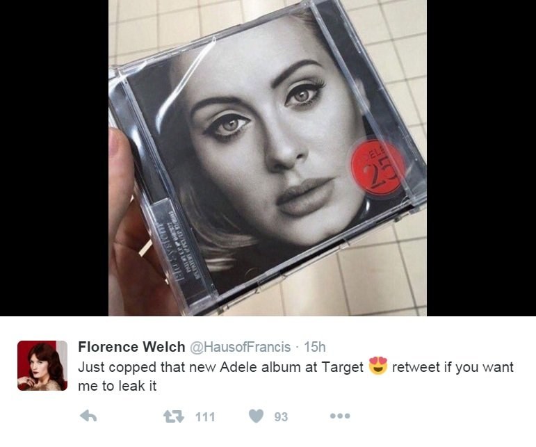 Adele gerbėja tikina, kad albumą rado prekybos centre „Target“ / Stop kadras