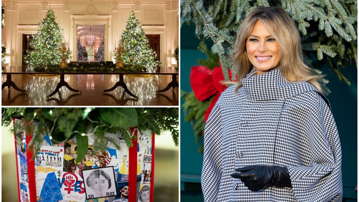 Melanios Trump išrinktos kalėdinės dekoracijos Baltuosiuose rūmuose / „Scanpix“/AP nuotr.
