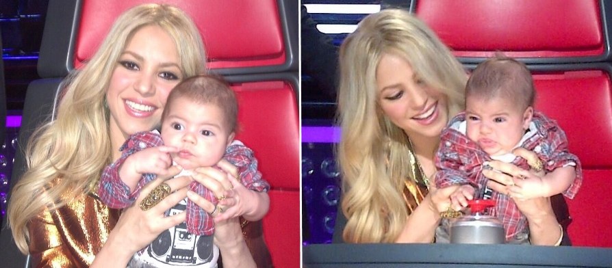 Shakira į „The Voice“ filmavimą atvyko su trijų mėnesių sūneliu Milanu / „Twitter“ nuotr.