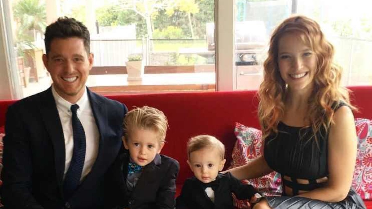 Michaelas Buble ir Luisana Lopilato su sūnumis Noah ir Elias / „Instagram“ nuotr.